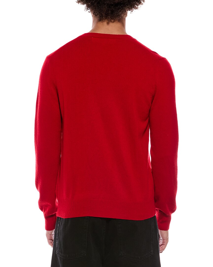 Comme Des Garcons Play Black Heart Sleeve Wool V-Neck Sweater