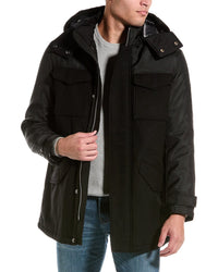 Armani Exchange Caban Wool-Blend Coat Black