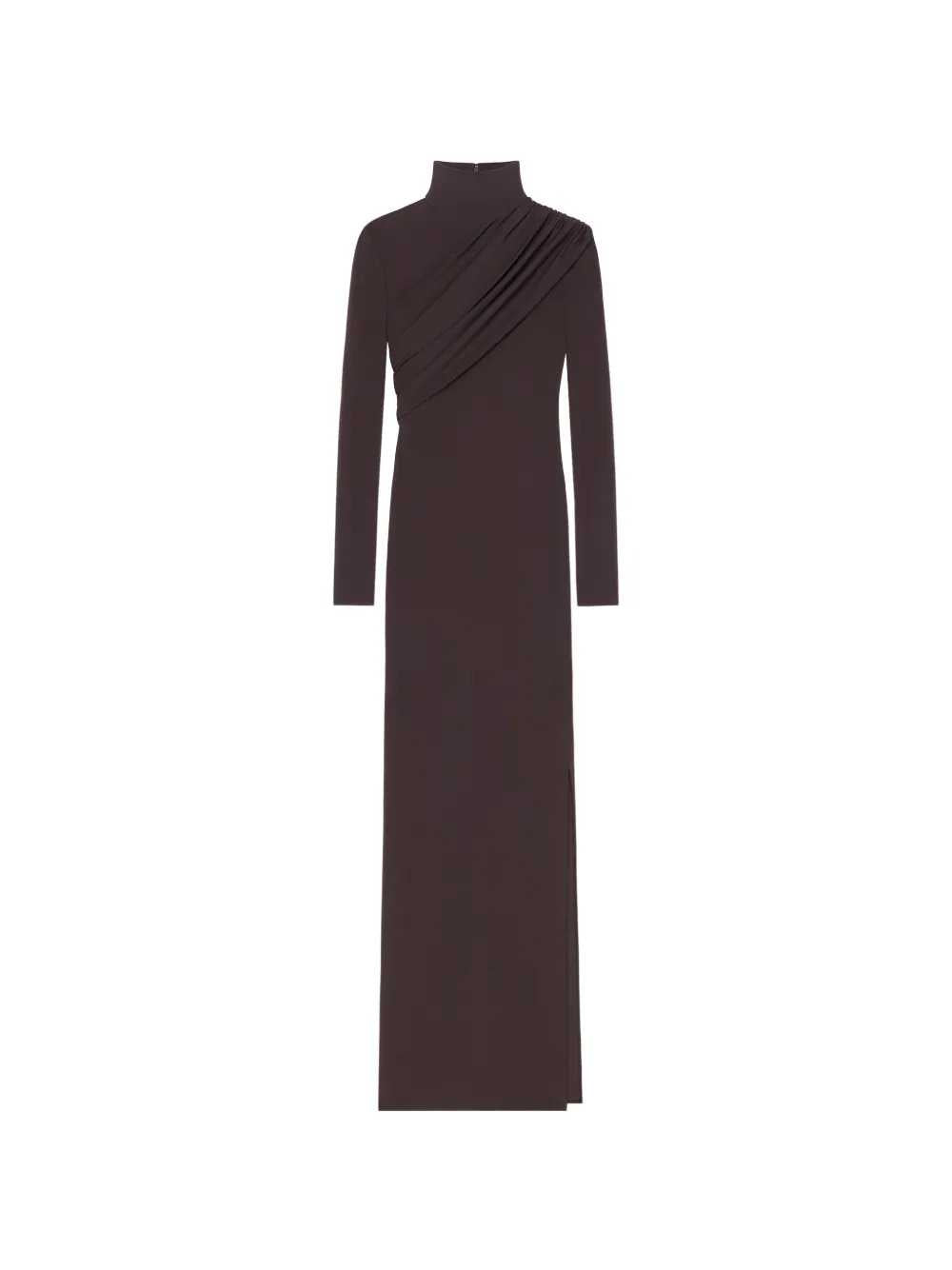 Courreges Women Long Jersey Dress With Cable-Knit Details