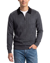 Raffi Jacquard Zip Wool-Blend Polo Shirt