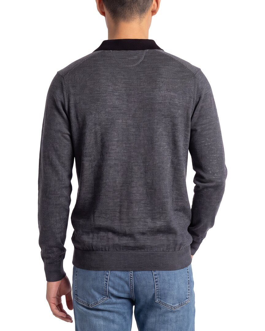 Raffi Jacquard Zip Wool-Blend Polo Shirt