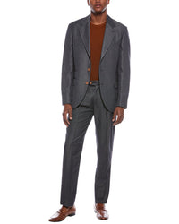 Brunello Cucinelli Brunello Cucinelli 2Pc Wool & Linen-Blend Suit With Pleated Pant