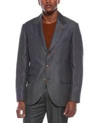 Brunello Cucinelli Brunello Cucinelli 2Pc Wool & Linen-Blend Suit With Pleated Pant