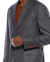 Brunello Cucinelli Brunello Cucinelli 2Pc Wool & Linen-Blend Suit With Pleated Pant