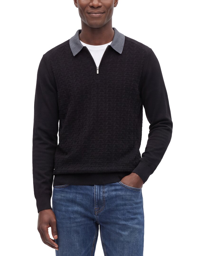 Raffi Jacquard Zip Wool-Blend Polo Shirt