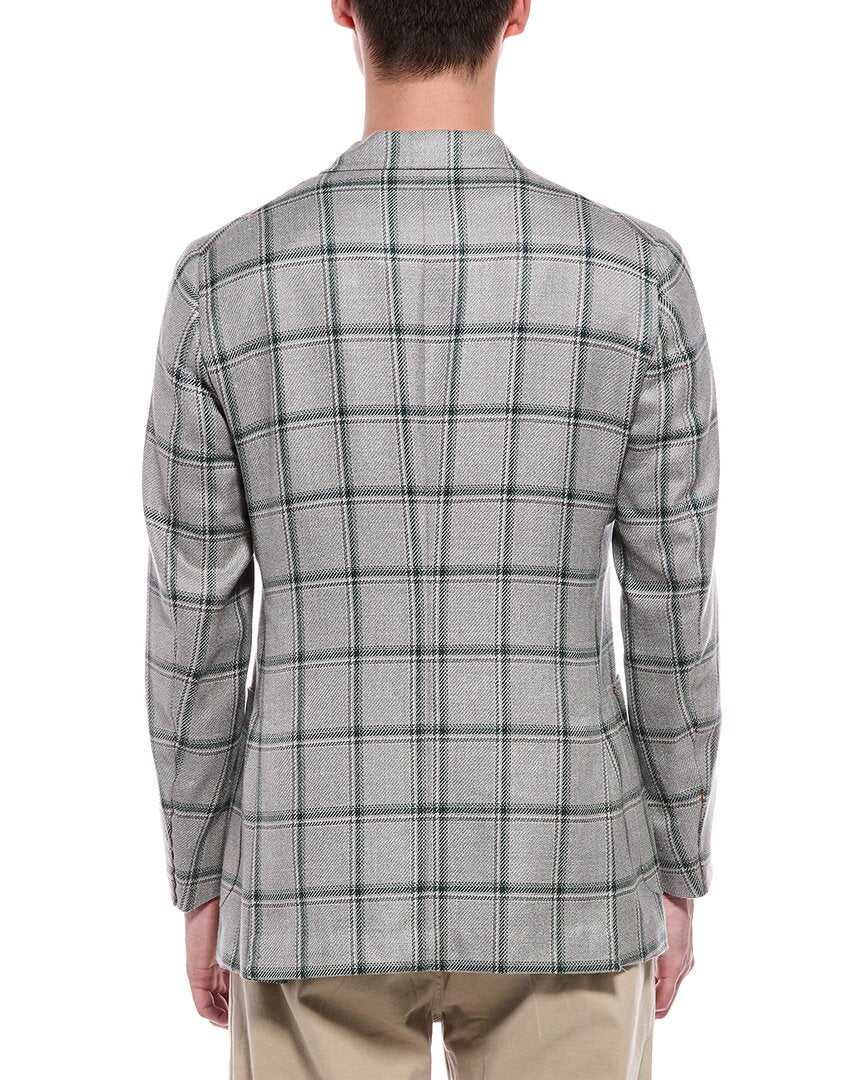 Isaia Isaia Domenico Double-Breasted Wool, Silk & Linen-Blend Sport Jacket