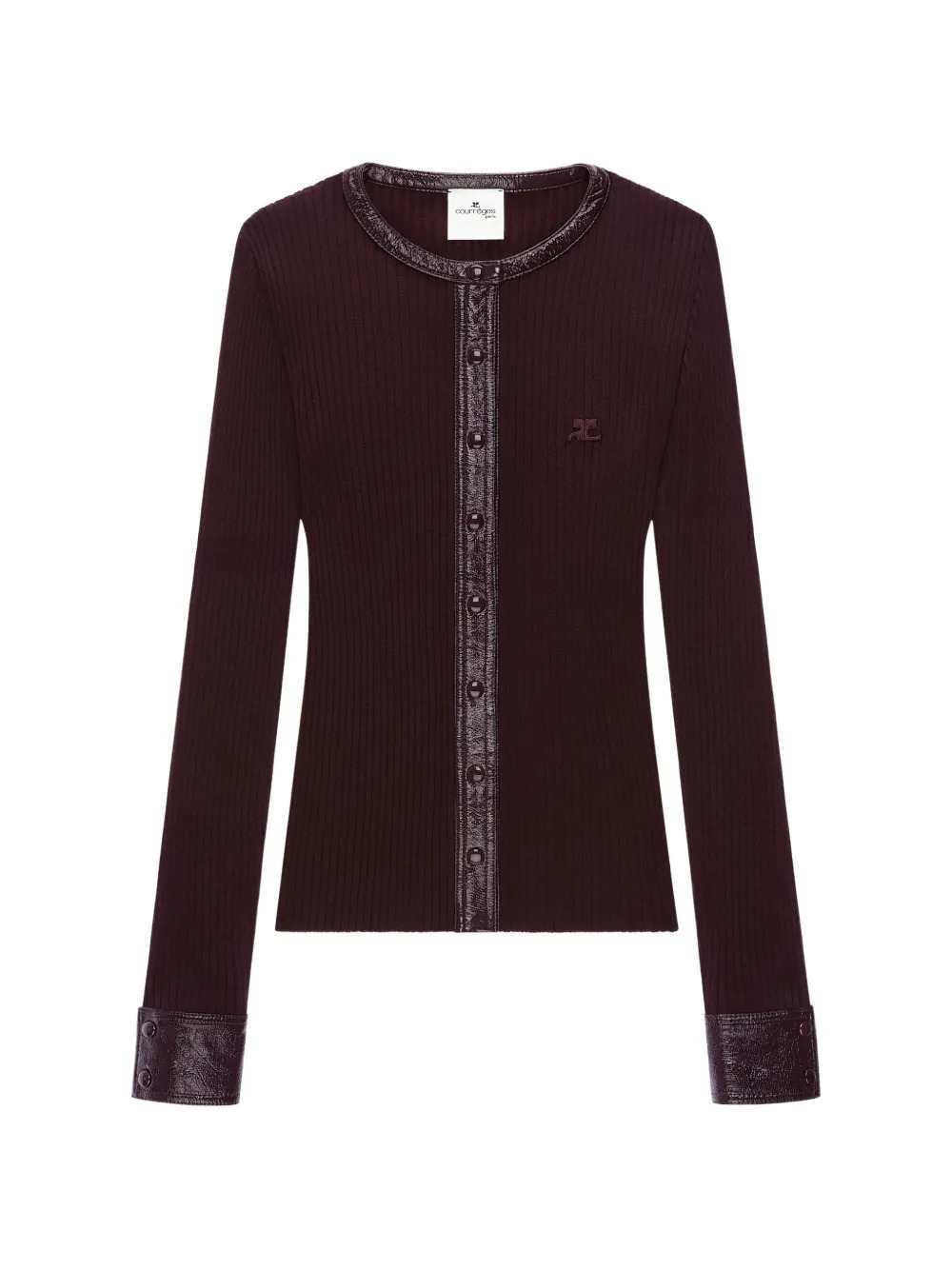 COURREGES Courreges Women Ribbed Cardigan With Vinyl Trim