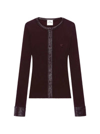 COURREGES Courreges Women Ribbed Cardigan With Vinyl Trim