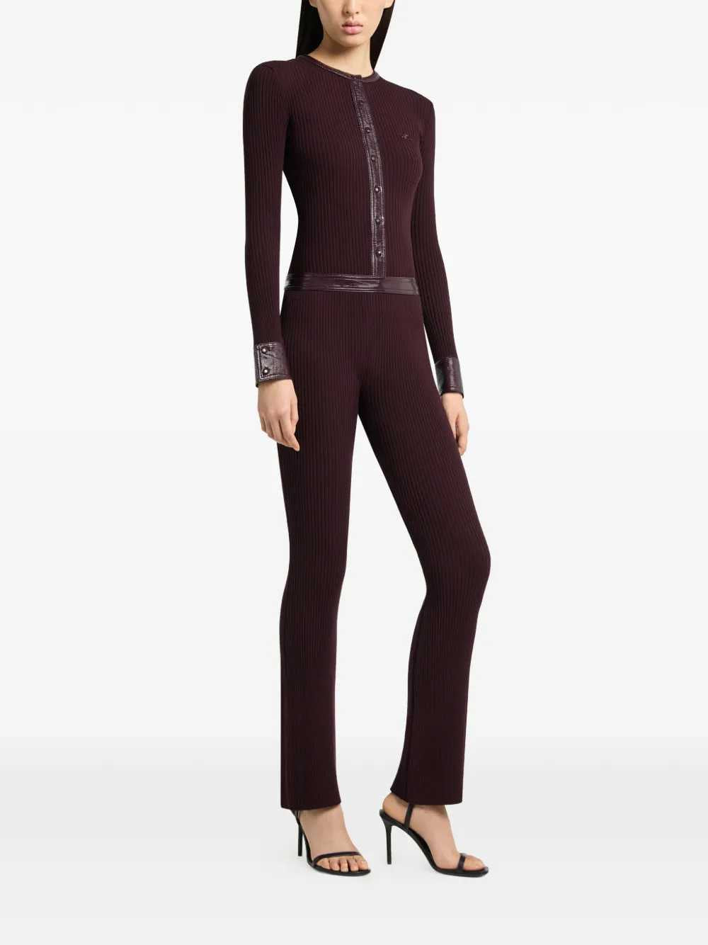 COURREGES Courreges Women Ribbed Cardigan With Vinyl Trim