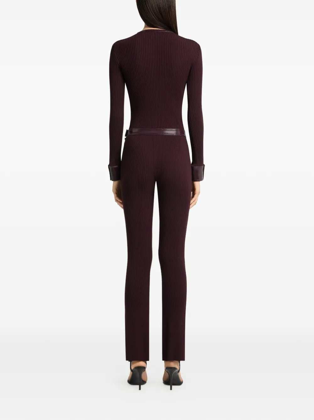 COURREGES Courreges Women Ribbed Cardigan With Vinyl Trim