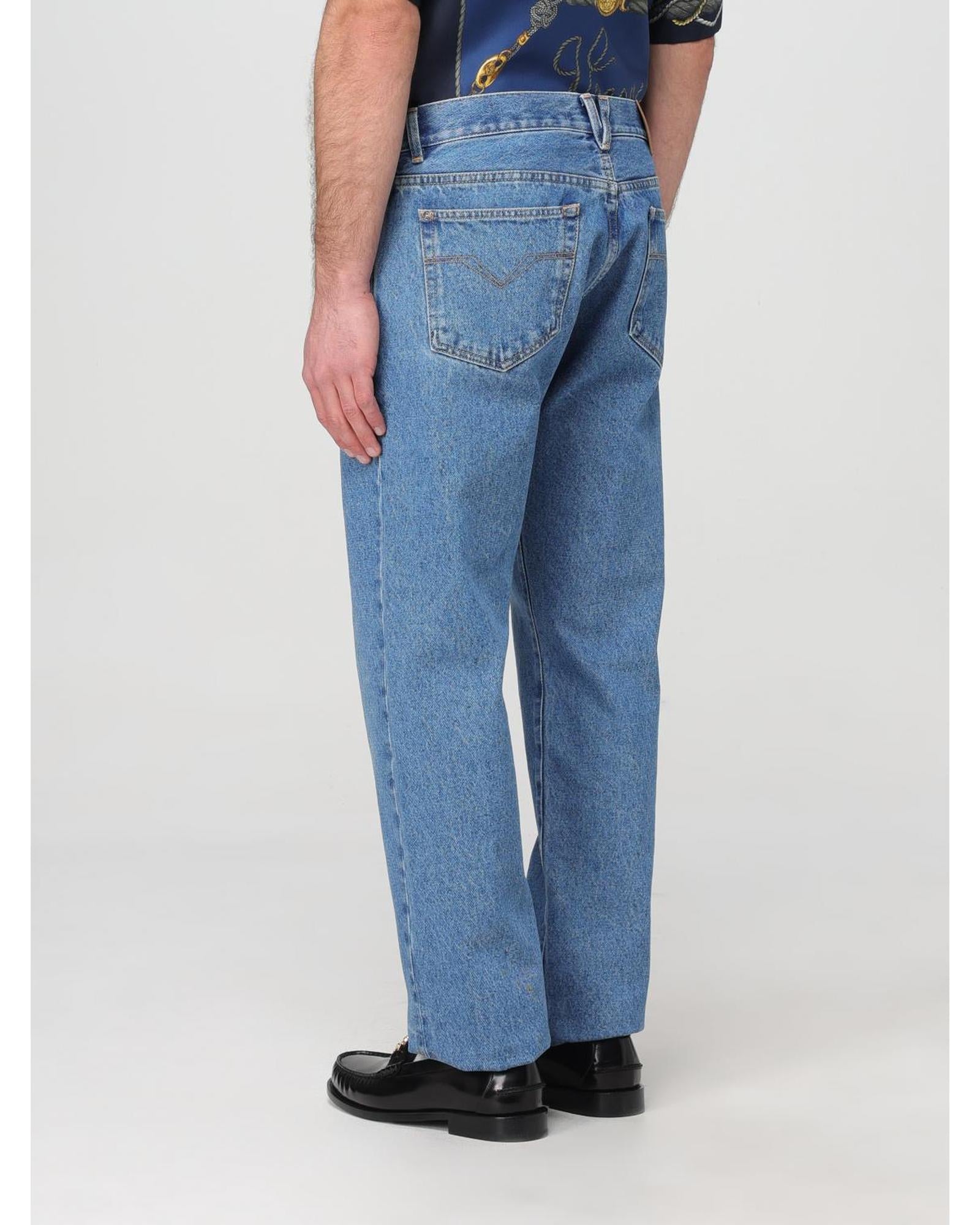 Versace Straight Leg Jeans Classic Fit Men Blue