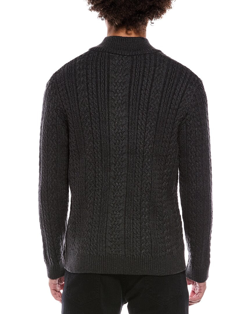 Jason Wu 1/4-Zip Cable Knit Mock Neck Sweater