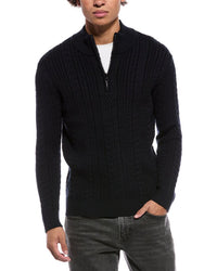 Jason Wu 1/4-Zip Cable Knit Mock Neck Sweater