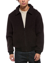 Neiman Marcus Wool-Blend Bomber Jacket
