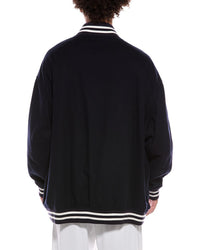 Valentino Patch Leather-Trim Wool Jacket