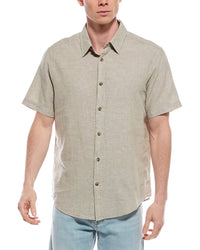 Report Collection Linen-Blend Sport Shirt Tan