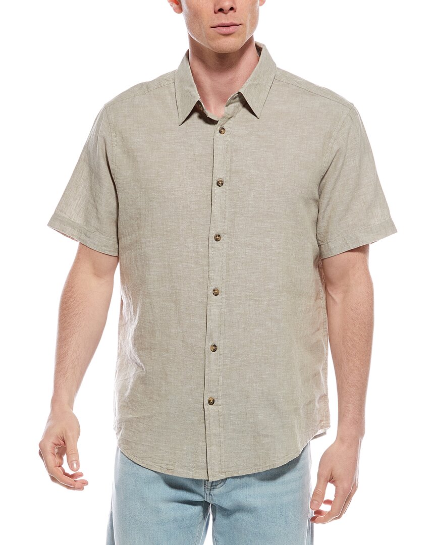 Report Collection Linen-Blend Sport Shirt Tan