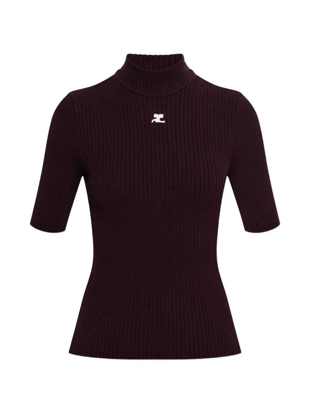 Courreges Women Short-Sleeved Ribbed Sweater