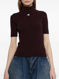 Courreges Women Short-Sleeved Ribbed Sweater