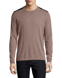 Autumn Cashmere Autumn Cashmere Mens  Cashmere Leather Patched Sweater, M