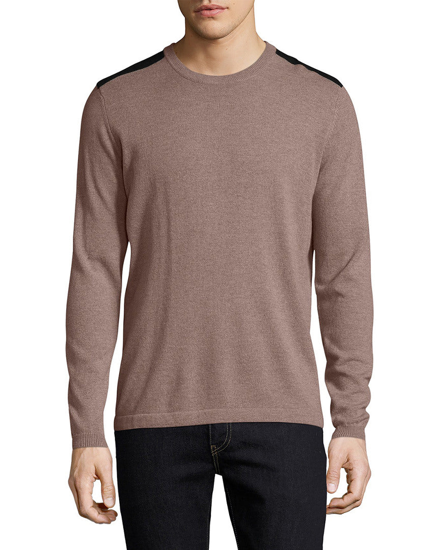 Autumn Cashmere Autumn Cashmere Mens  Cashmere Leather Patched Sweater, M