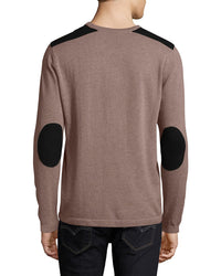 Autumn Cashmere Autumn Cashmere Mens  Cashmere Leather Patched Sweater, M