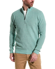 Raffi English Rib 1/4-Zip Mock Neck Sweater