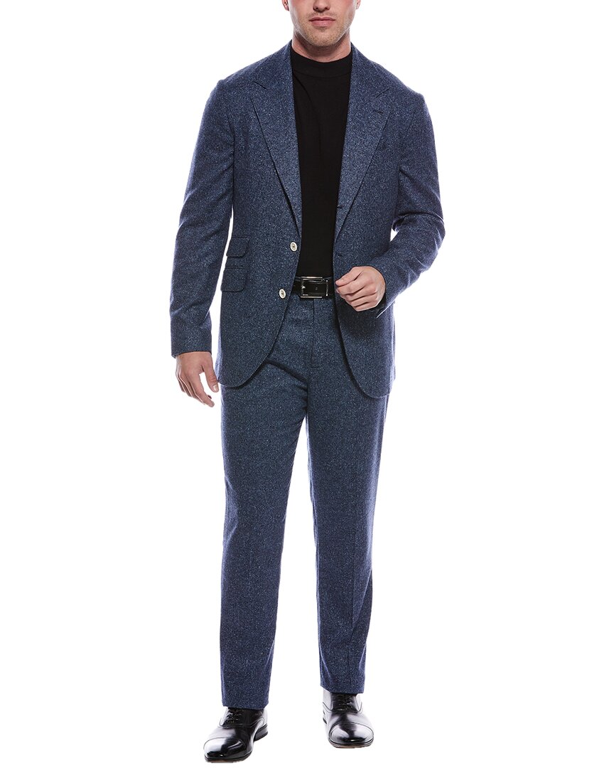Brunello Cucinelli 2Pc Silk & Wool-Blend Suit With Pleated Pant
