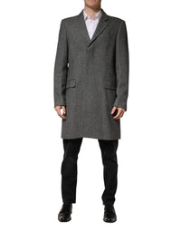 Dolce & Gabbana Gray Single Breasted Men Trench Coat Men's Jacket