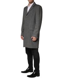 Dolce & Gabbana Gray Single Breasted Men Trench Coat Men's Jacket