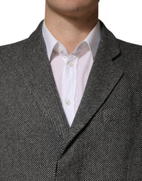 Dolce & Gabbana Gray Single Breasted Men Trench Coat Men's Jacket