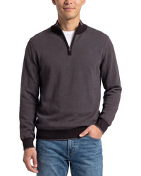 Raffi Birdseye 1/4-Zip Mock Neck Sweater