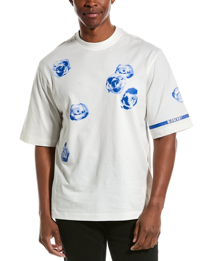 Burberry Rose Print T-Shirt White Regular S