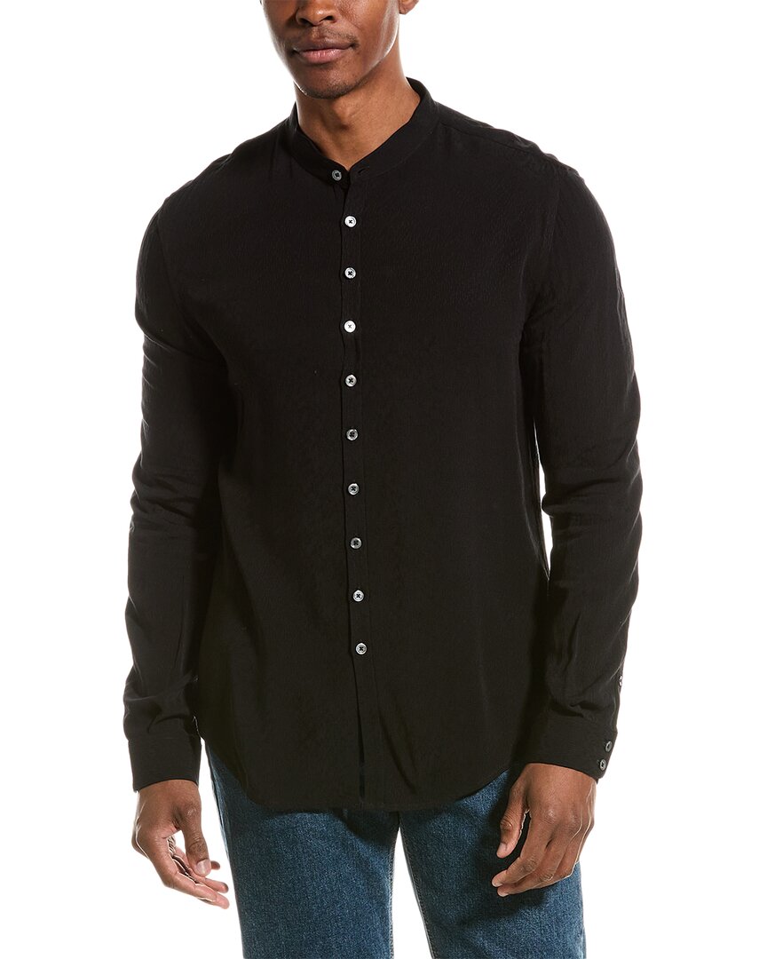 John Varvatos John Varvatos Multi Button Band Collar Shirt