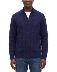 Raffi Cable 1/4-Zip Wool & Cashmere-Blend Mock Neck Sweater