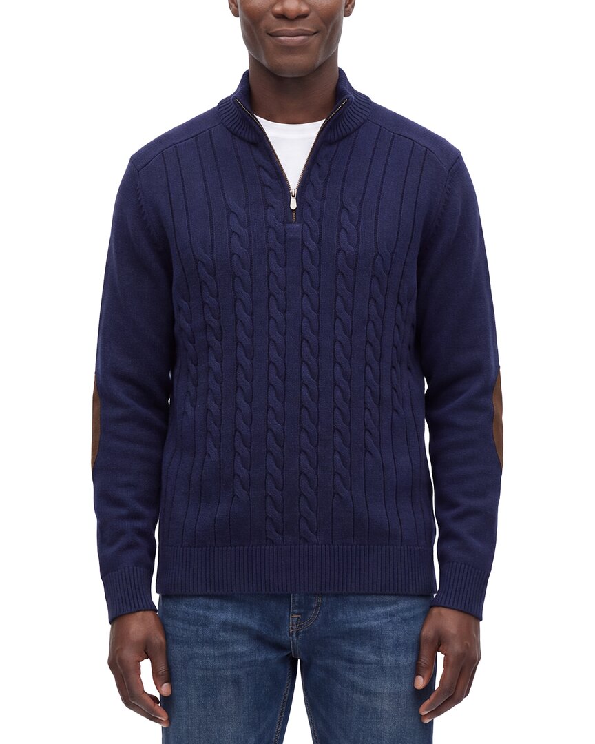 Raffi Cable 1/4-Zip Wool & Cashmere-Blend Mock Neck Sweater