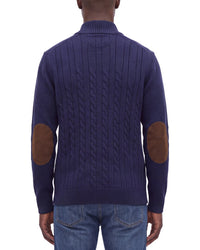 Raffi Cable 1/4-Zip Wool & Cashmere-Blend Mock Neck Sweater