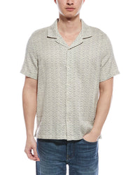 For The Republic Linen-Blend Button Shirt White