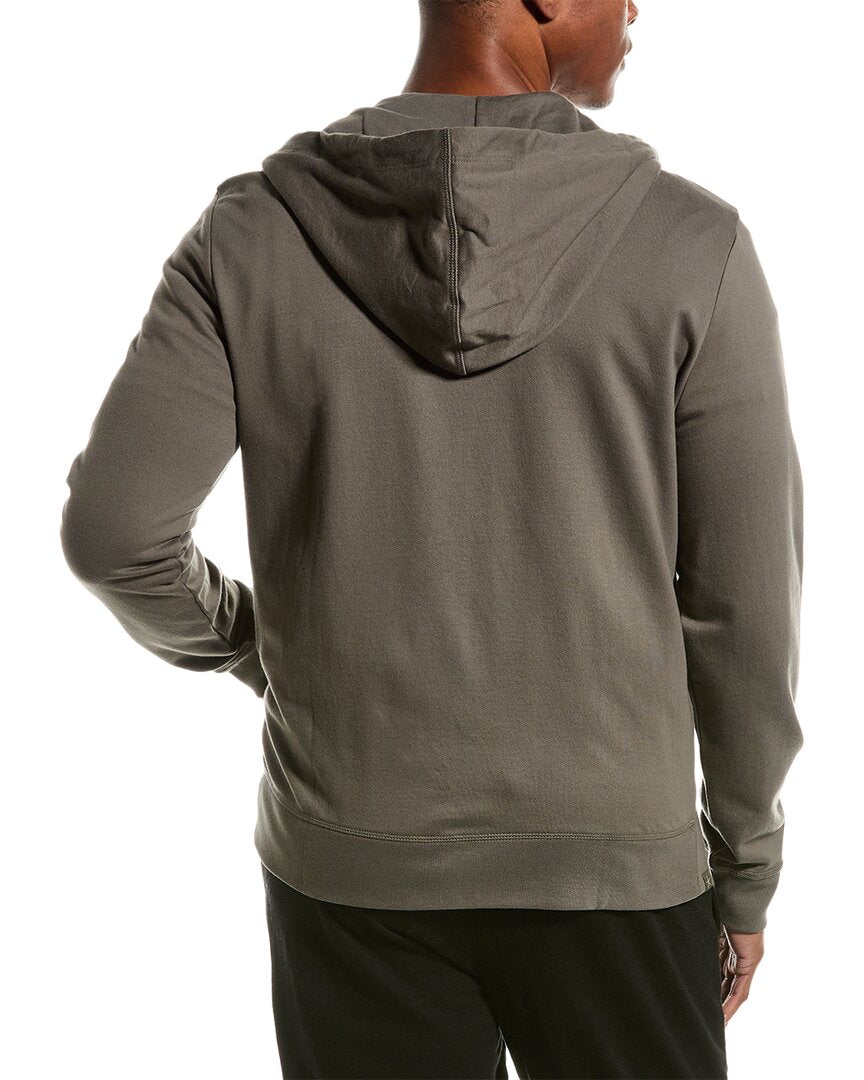 Barefoot Dreams Mens Malibu Collection Fleece Zip Hoodie, M, Green