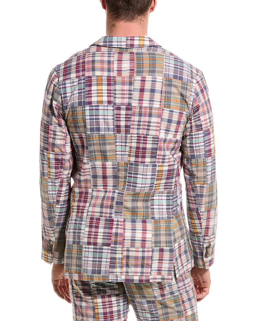 J.Mclaughlin Mens Patchwork Lisbon Blazer, 44, Blue
