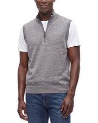 Raffi Merino Wool 1/4-Zip Mock Vest