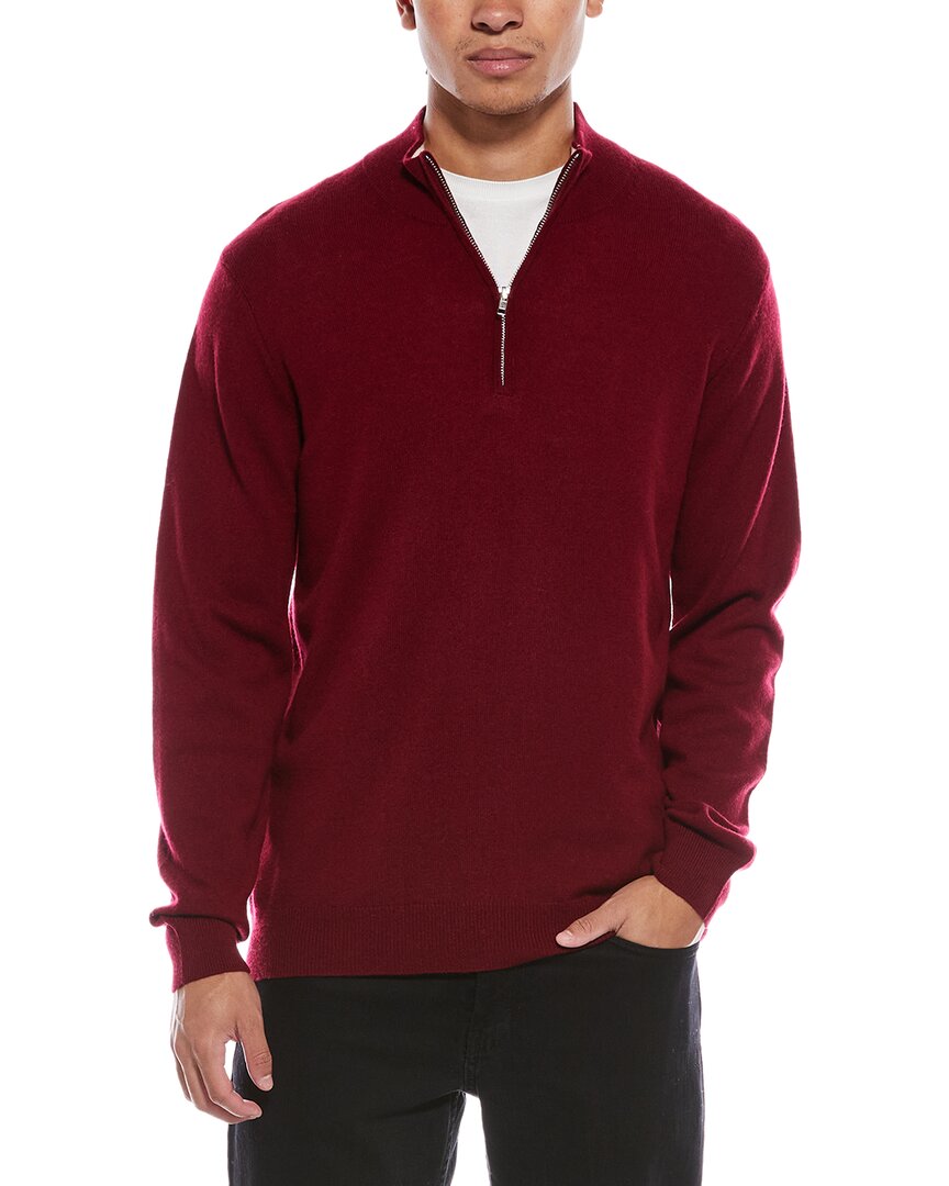 Brodie Cashmere Brodie Cashmere Classic Wool & Cashmere-Blend 1/4-Zip Mock Sweater