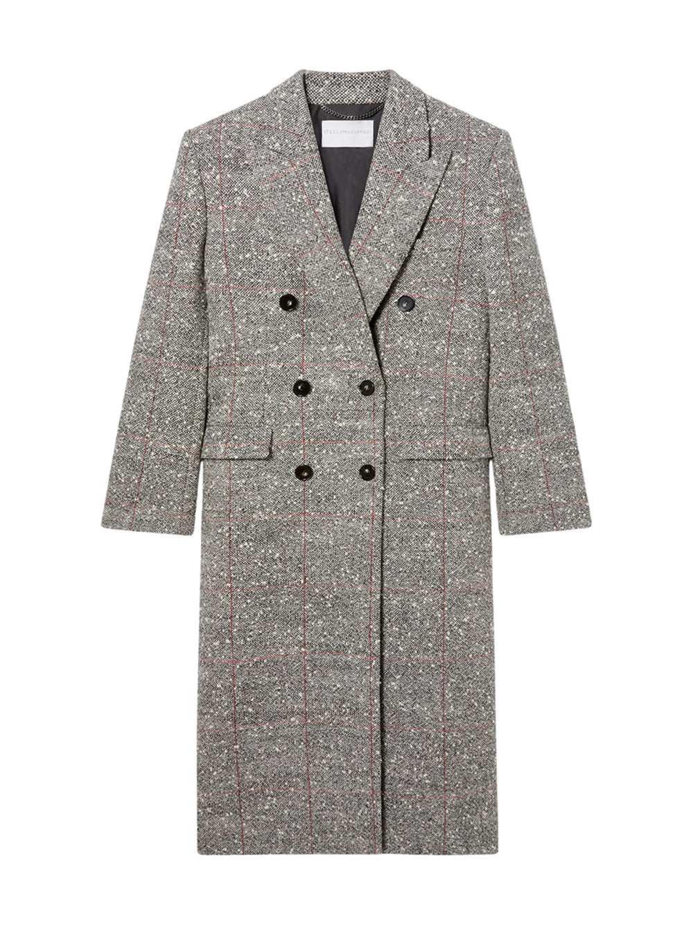 Stella Mccartney Women Double-Breasted Coat In Speckled Wool