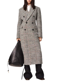 Stella Mccartney Women Double-Breasted Coat In Speckled Wool