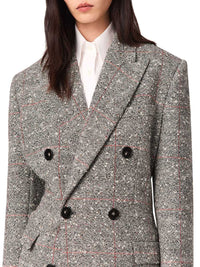 Stella Mccartney Women Double-Breasted Coat In Speckled Wool