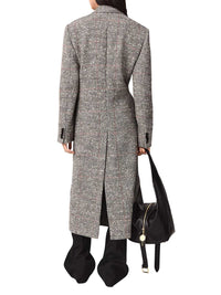 Stella Mccartney Women Double-Breasted Coat In Speckled Wool