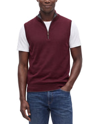 Raffi Merino Wool 1/4-Zip Mock Vest
