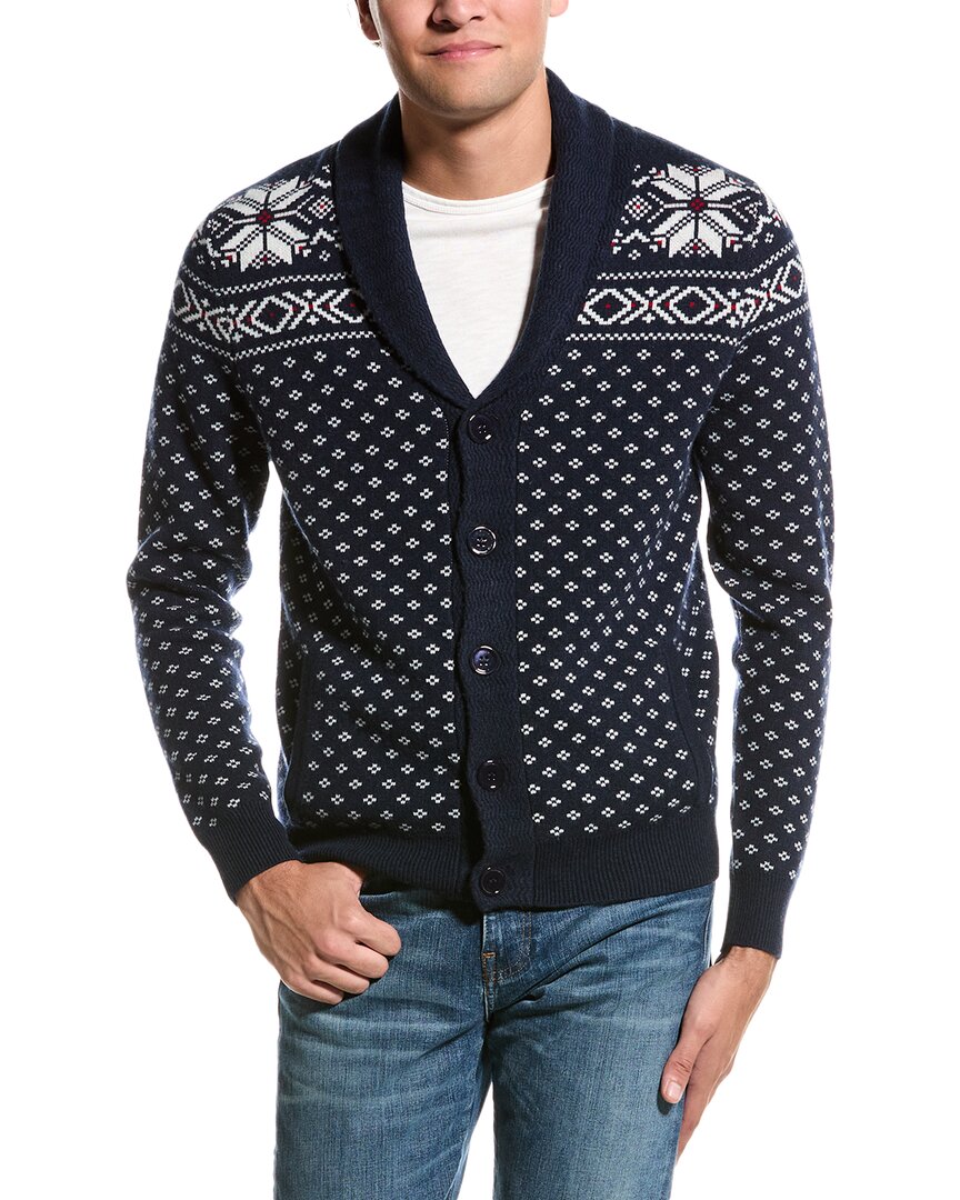 Kier + J Wool & Cashmere-Blend Cardigan Blue