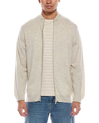 Brodie Cashmere Zip Up Wool & Cashmere-Blend Funnel Neck Cardigan