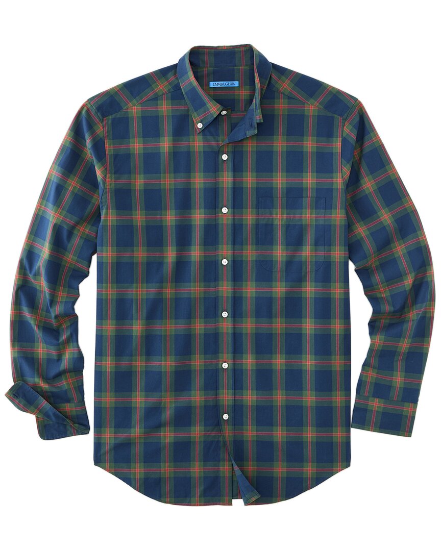 J.Mclaughlin Mens Collis Woven Shirt, Xl, Blue